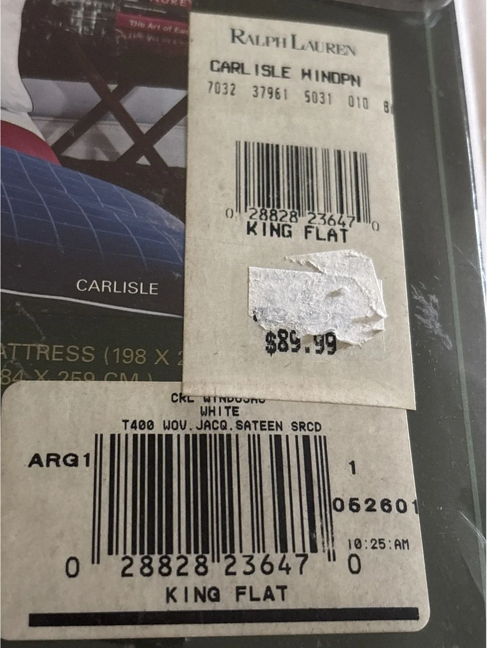 Ralph Lauren King Flat Sheet Vintage NIP White